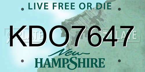 KDO7647 New Hampshire License Plate