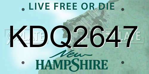 KDQ2647 New Hampshire License Plate