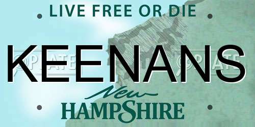 KEENANS New Hampshire License Plate