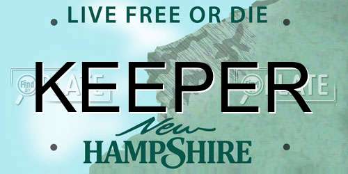 KEEPER New Hampshire License Plate