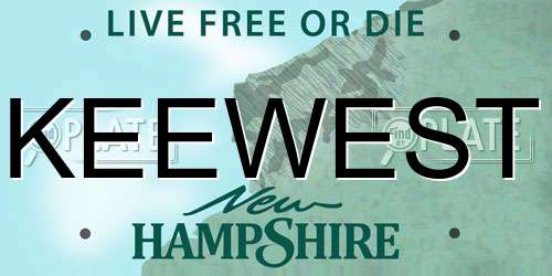 KEEWEST New Hampshire License Plate