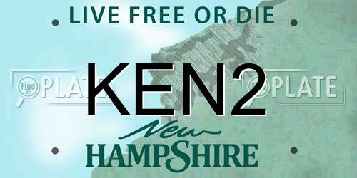 KEN2 New Hampshire License Plate
