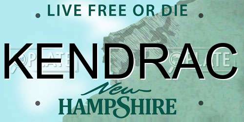 KENDRAC New Hampshire License Plate