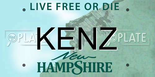 KENZ New Hampshire License Plate
