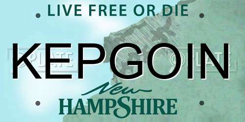 KEPGOIN New Hampshire License Plate
