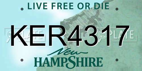 KER4317 New Hampshire License Plate