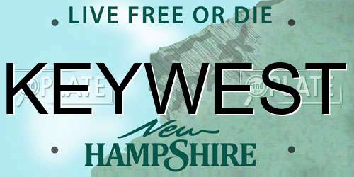 KEYWEST New Hampshire License Plate