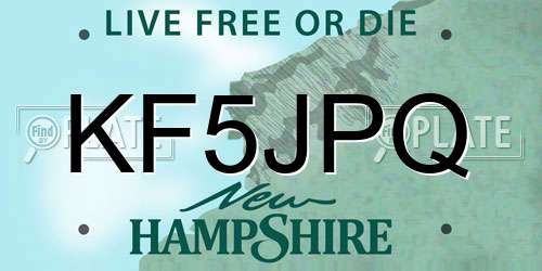 KF5JPQ New Hampshire License Plate