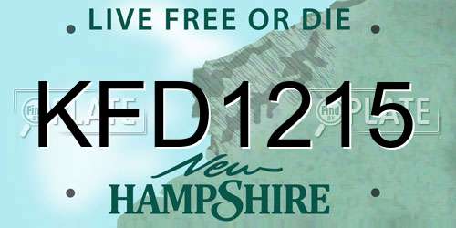 KFD1215 New Hampshire License Plate