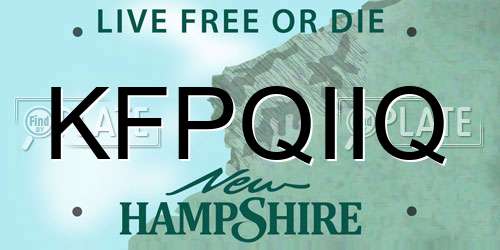 KFPQIIQ New Hampshire License Plate