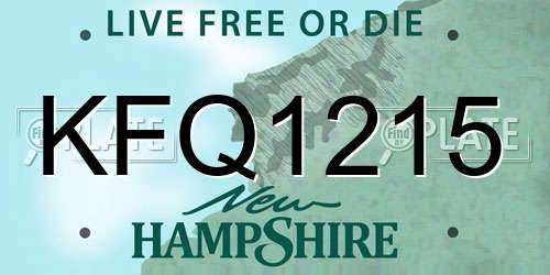 KFQ1215 New Hampshire License Plate