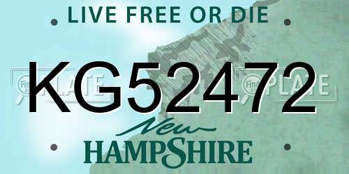 KG52472 New Hampshire License Plate