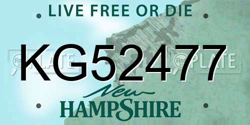 KG52477 New Hampshire License Plate