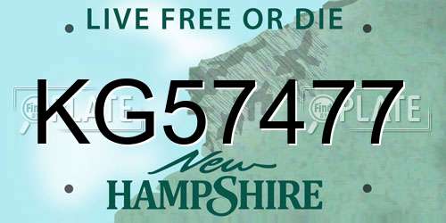 KG57477 New Hampshire License Plate