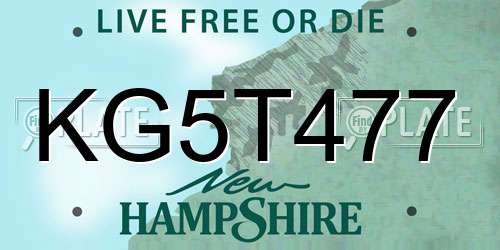 KG5T477 New Hampshire License Plate