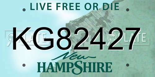 KG82427 New Hampshire License Plate