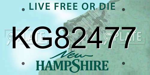 KG82477 New Hampshire License Plate