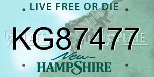KG87477 New Hampshire License Plate