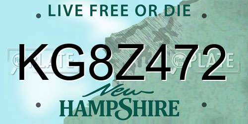 KG8Z472 New Hampshire License Plate