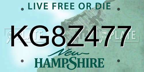 KG8Z477 New Hampshire License Plate