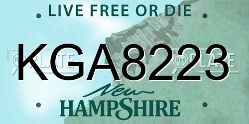 KGA8223 New Hampshire License Plate