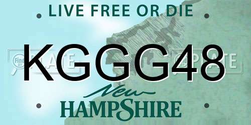 KGGG48 New Hampshire License Plate