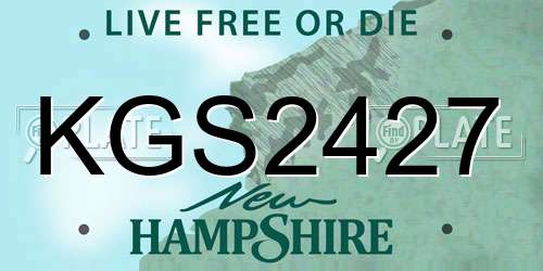 KGS2427 New Hampshire License Plate