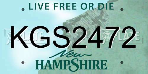 KGS2472 New Hampshire License Plate