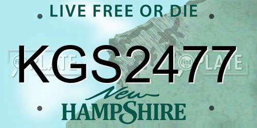 KGS2477 New Hampshire License Plate
