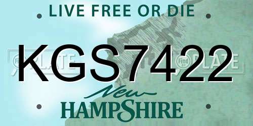 KGS7422 New Hampshire License Plate