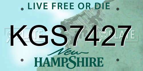 KGS7427 New Hampshire License Plate