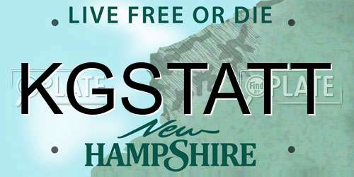 KGSTATT New Hampshire License Plate