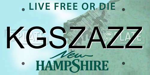 KGSZAZZ New Hampshire License Plate