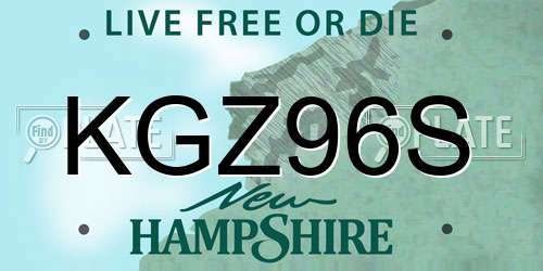 KGZ96S New Hampshire License Plate