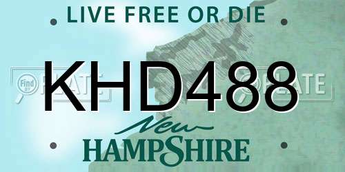 KHD488 New Hampshire License Plate