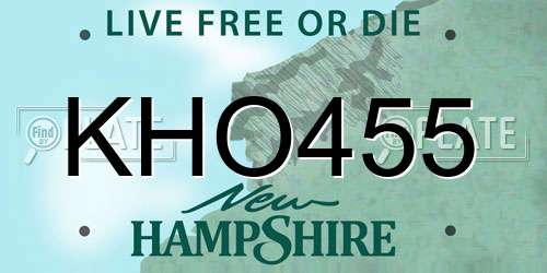 KHO455 New Hampshire License Plate