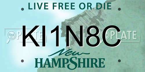 KI1N8C New Hampshire License Plate