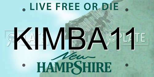 KIMBA11 New Hampshire License Plate