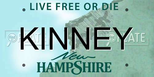 KINNEY New Hampshire License Plate