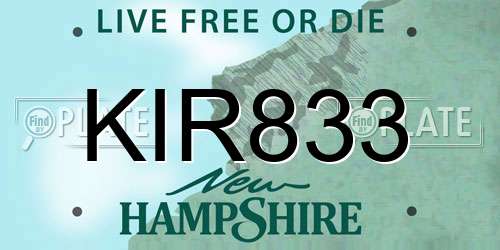 KIR833 New Hampshire License Plate