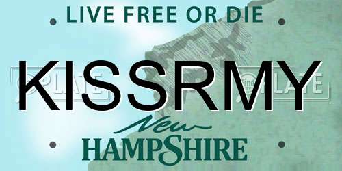 KISSRMY New Hampshire License Plate