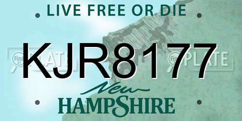 KJR8177 New Hampshire License Plate