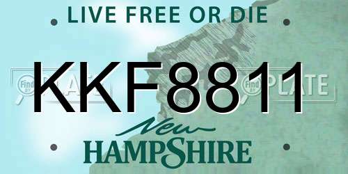KKF8811 New Hampshire License Plate