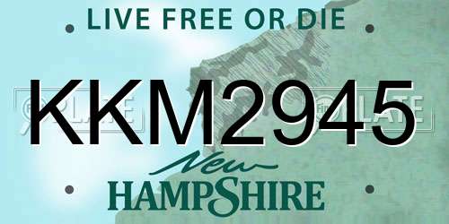 KKM2945 New Hampshire License Plate