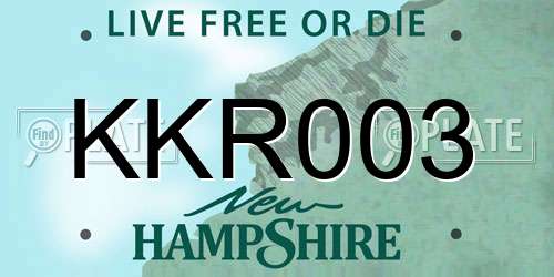KKR003 New Hampshire License Plate