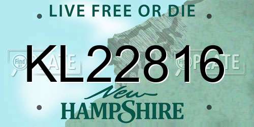 KL22816 New Hampshire License Plate