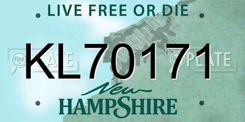 KL70171 New Hampshire License Plate