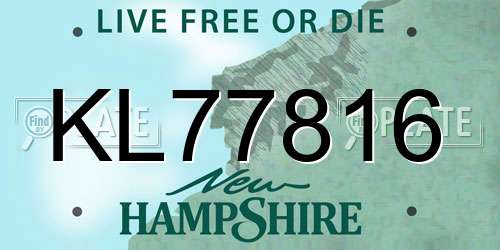 KL77816 New Hampshire License Plate