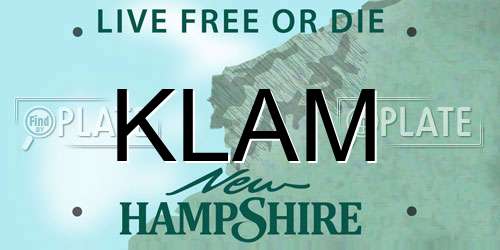 KLAM New Hampshire License Plate