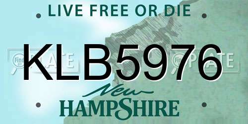 KLB5976 New Hampshire License Plate